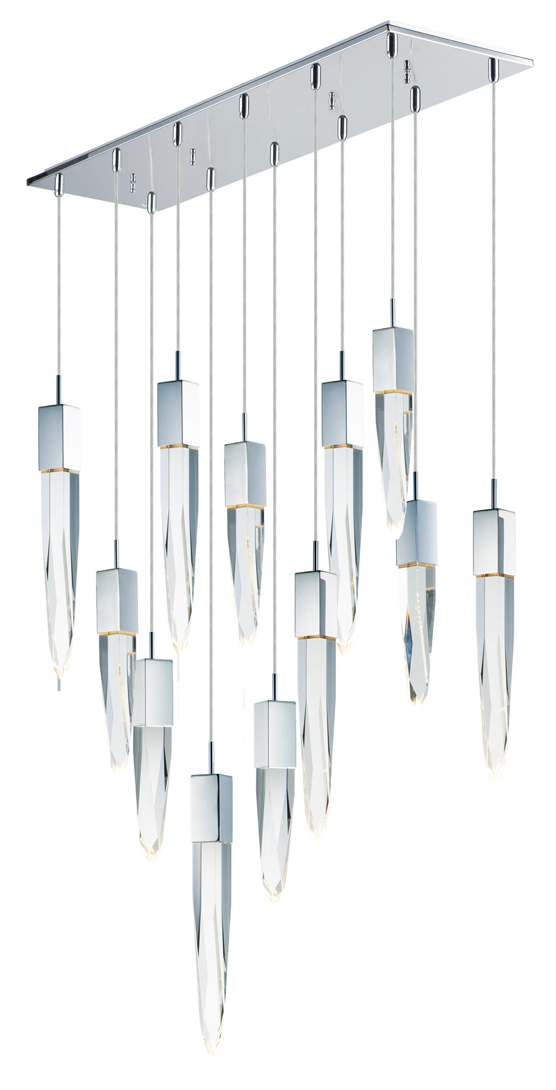 ET2 E31248-20PC Quartz 12 Light LED Pendant | Polished Chrome