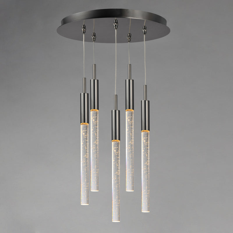 ET2 E32775-91BC Scepter 5 Light LED Pendant | Black Chrome