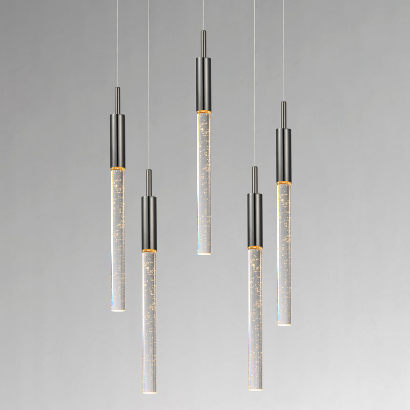 ET2 E32775-91BC Scepter 5 Light LED Pendant | Black Chrome