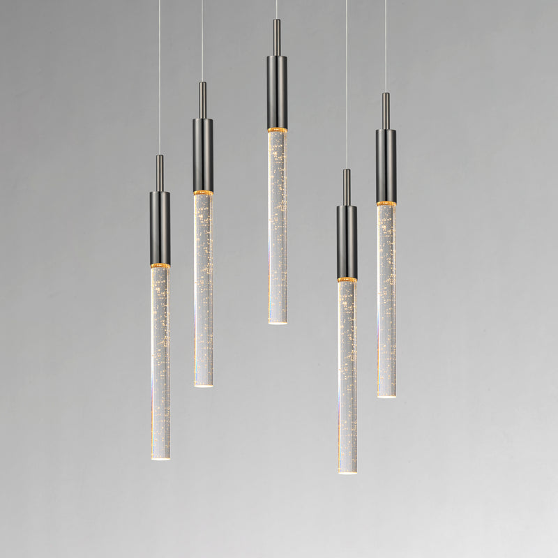 ET2 E32775-91BC Scepter 5 Light LED Pendant | Black Chrome