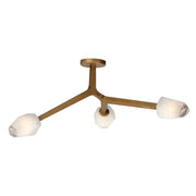 ET2 E32790-93NAB Blossom 3 Light LED Flush Mount | Natural Aged Brass