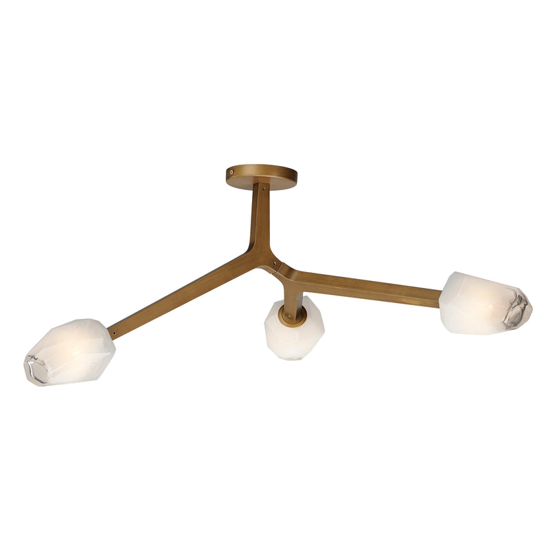 ET2 E32790-93NAB Blossom 3 Light LED Flush Mount | Natural Aged Brass
