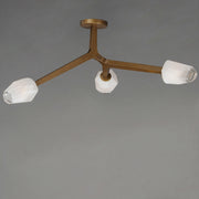 ET2 E32790-93NAB Blossom 3 Light LED Flush Mount | Natural Aged Brass
