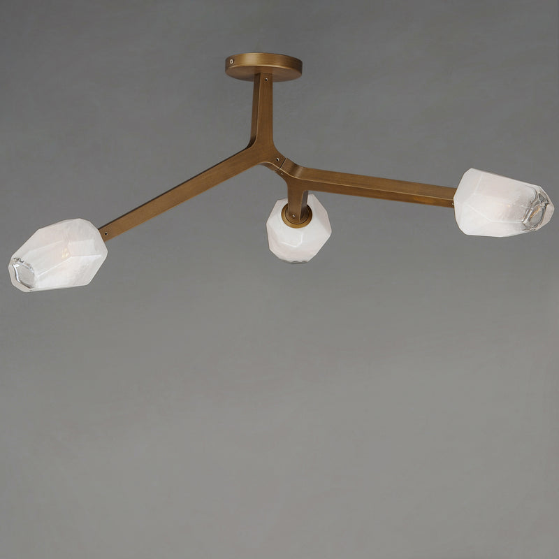 ET2 E32790-93NAB Blossom 3 Light LED Flush Mount | Natural Aged Brass