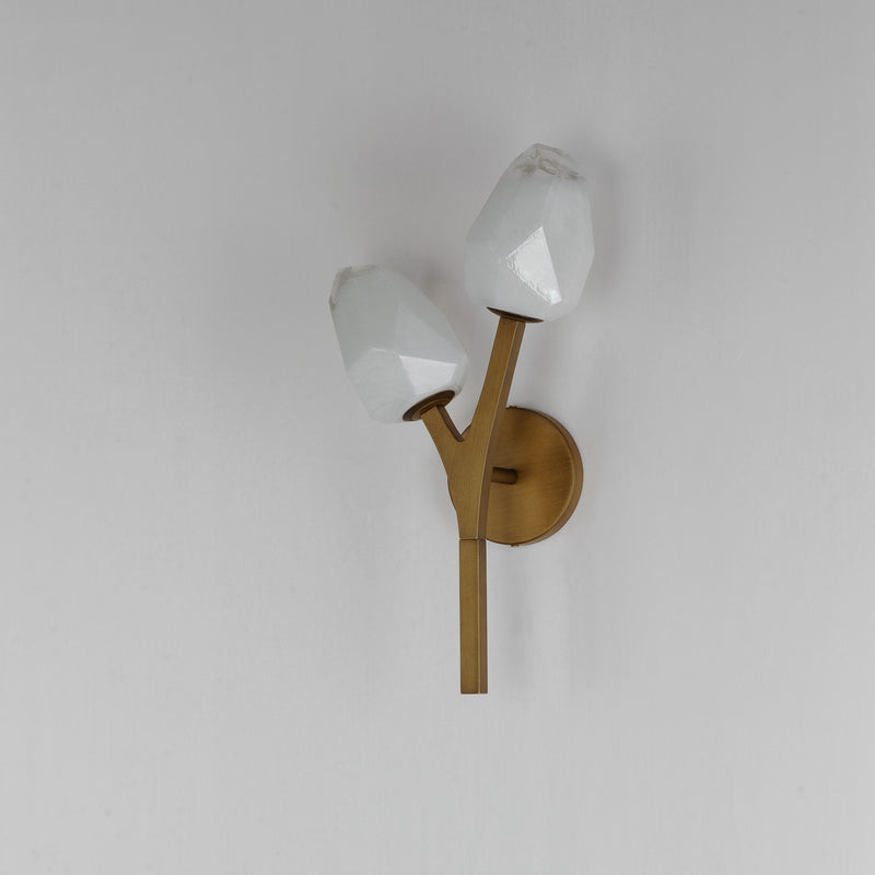 ET2 E32792-93NAB Blossom 2 Light LED Wall Sconce | Natural Aged Brass