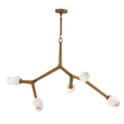 ET2 E32795-93NAB Blossom 5 Light LED Pendant | Natural Aged Brass