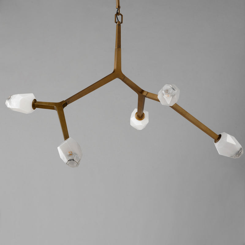 ET2 E32795-93NAB Blossom 5 Light LED Pendant | Natural Aged Brass
