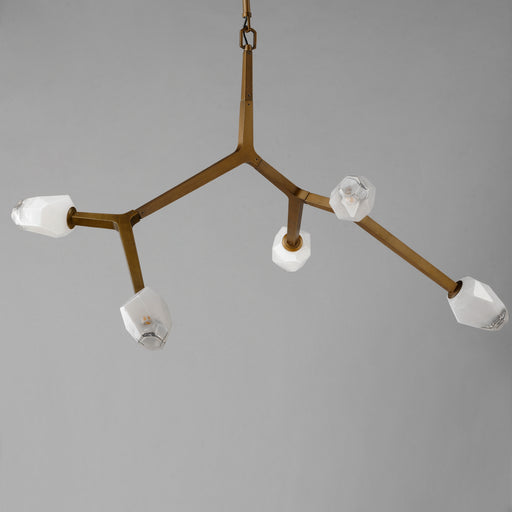 ET2 E32795-93NAB Blossom 5 Light LED Pendant | Natural Aged Brass