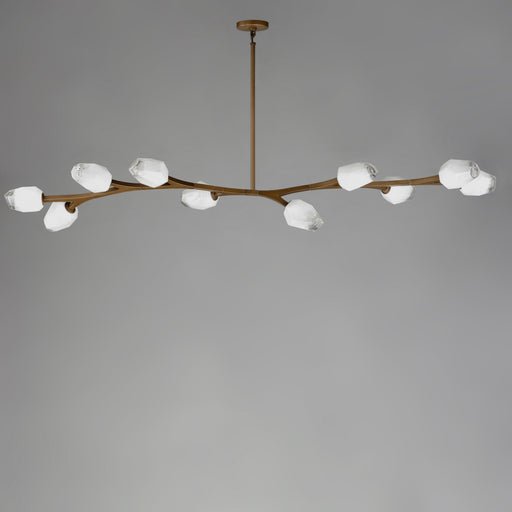 ET2 E32797-93NAB Blossom 10 Light LED Pendant | Natural Aged Brass