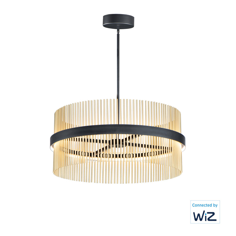 ET2 E34207-BKSBR Chimes 34" LED Pendant WiZ | Black / Satin Brass