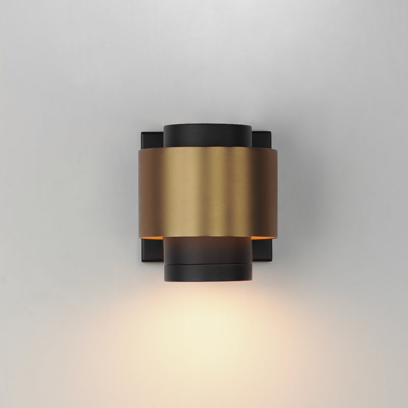 ET2 E34752-BKGLD Reveal Small LED Outdoor Wall Sconce | Black / Gold