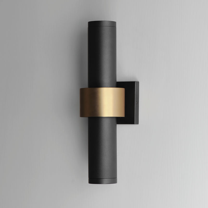 ET2 E34756-BKGLD Reveal Large LED Outdoor Wall Sconce | Black / Gold