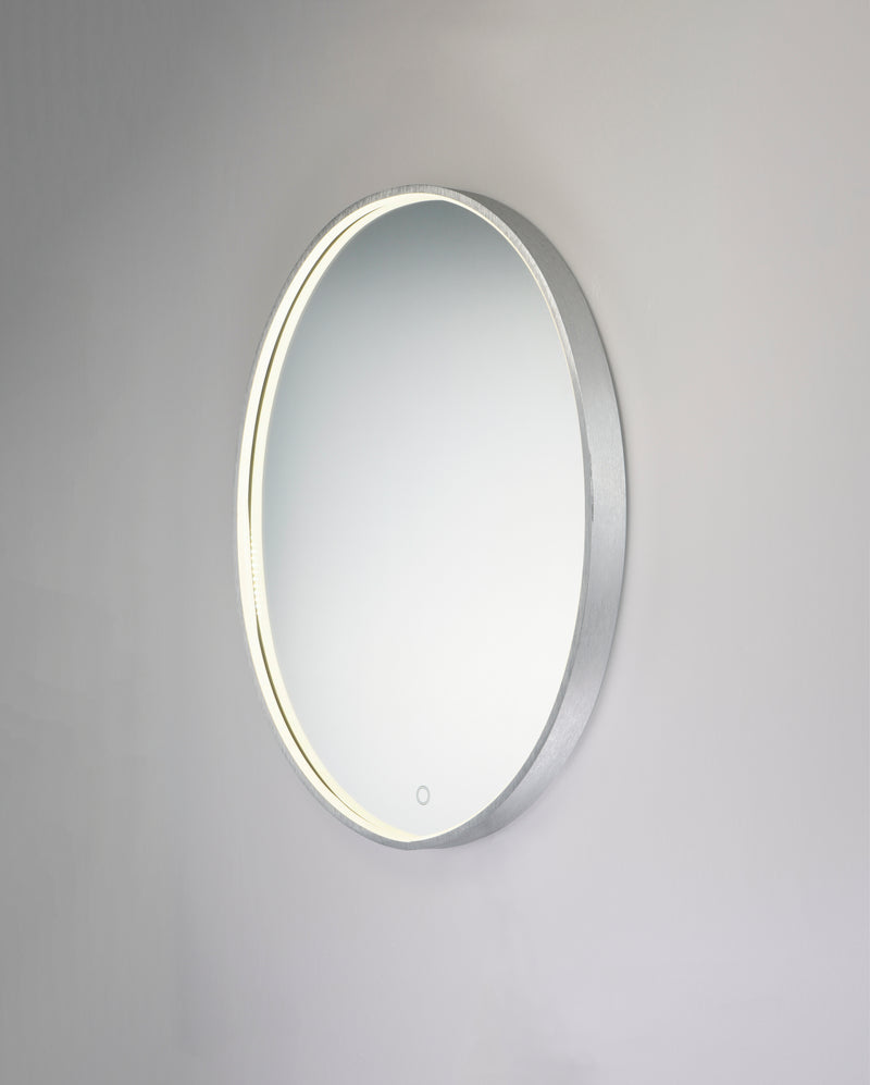 ET2 E42012-90AL 24" x 30" Oval LED Mirror | Brushed Aluminum