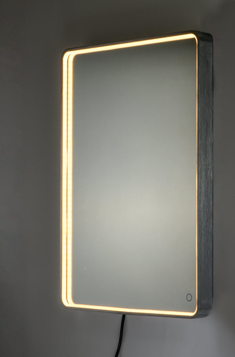 ET2 E42014-90AL 24" x 31.5" Rectangular LED Mirror | Brushed Aluminum