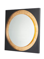ET2 E42040-GLBK Floating LED Mirror Square 31.5" | Gold Leaf / Black
