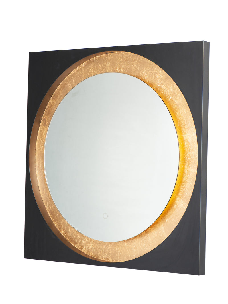 ET2 E42040-GLBK Floating LED Mirror Square 31.5" | Gold Leaf / Black