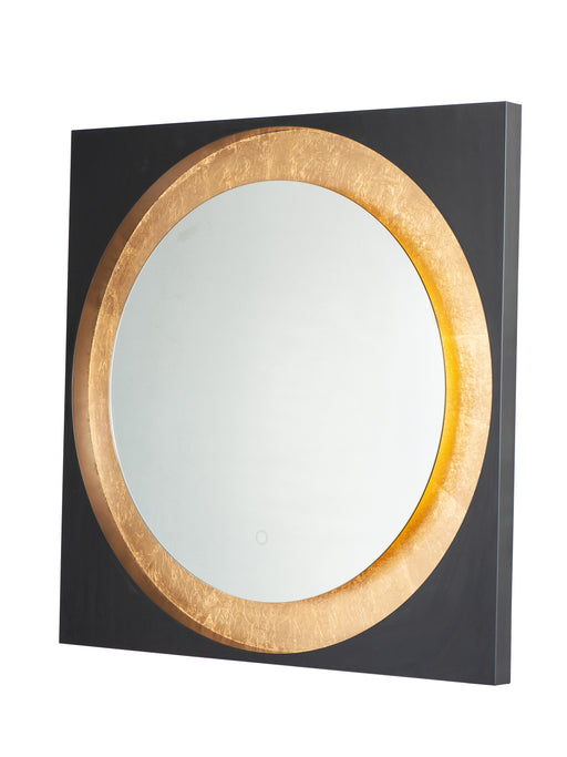 ET2 E42040-GLBK Floating LED Mirror Square 31.5" | Gold Leaf / Black