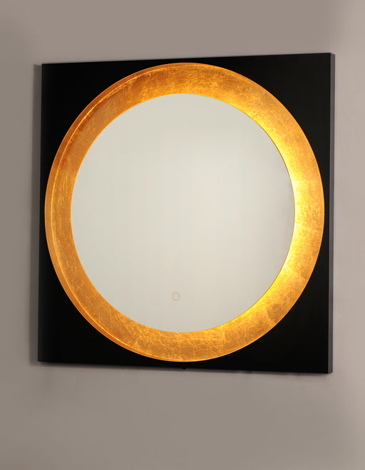ET2 E42040-GLBK Floating LED Mirror Square 31.5" | Gold Leaf / Black