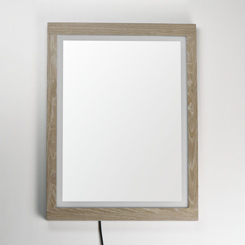 ET2 E42052-OK Sawyer 24"x32" Oak Framed LED Mirror | Oak