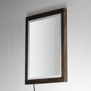 ET2 E42052-WN Sawyer 24"x32" Walnut Framed LED Mirror | Walnut