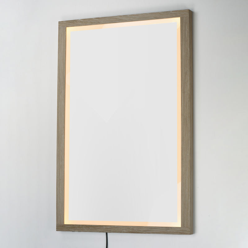 ET2 E42054-OK Sawyer 48"x32" Oak Framed LED Mirror | Oak