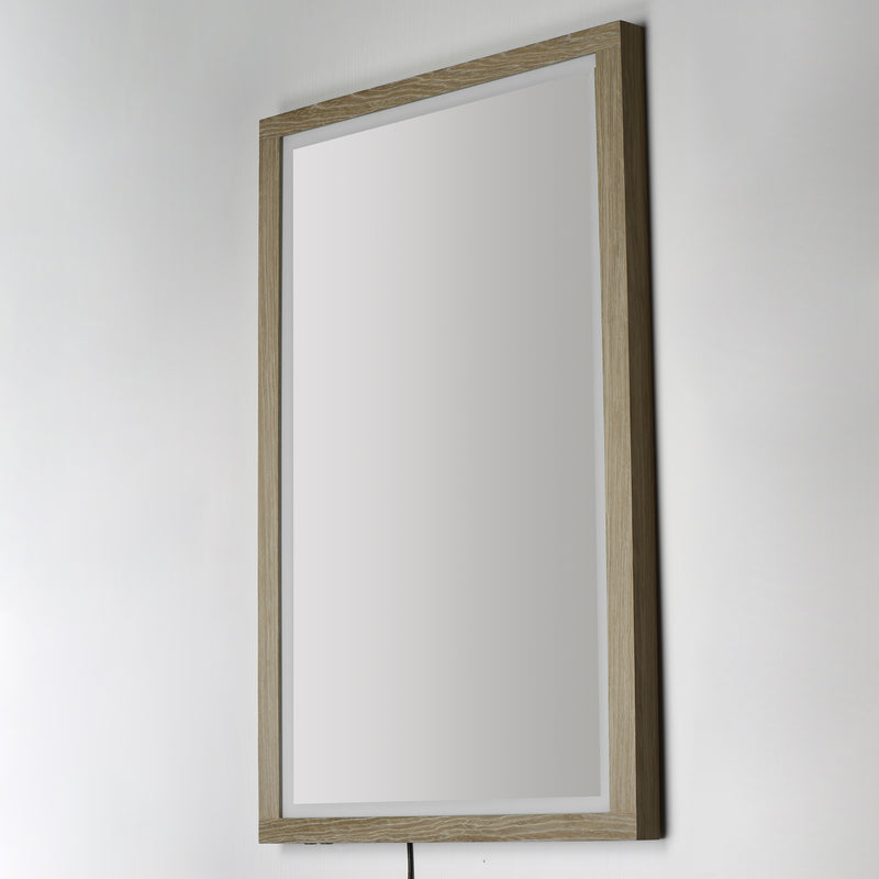 ET2 E42054-OK Sawyer 48"x32" Oak Framed LED Mirror | Oak
