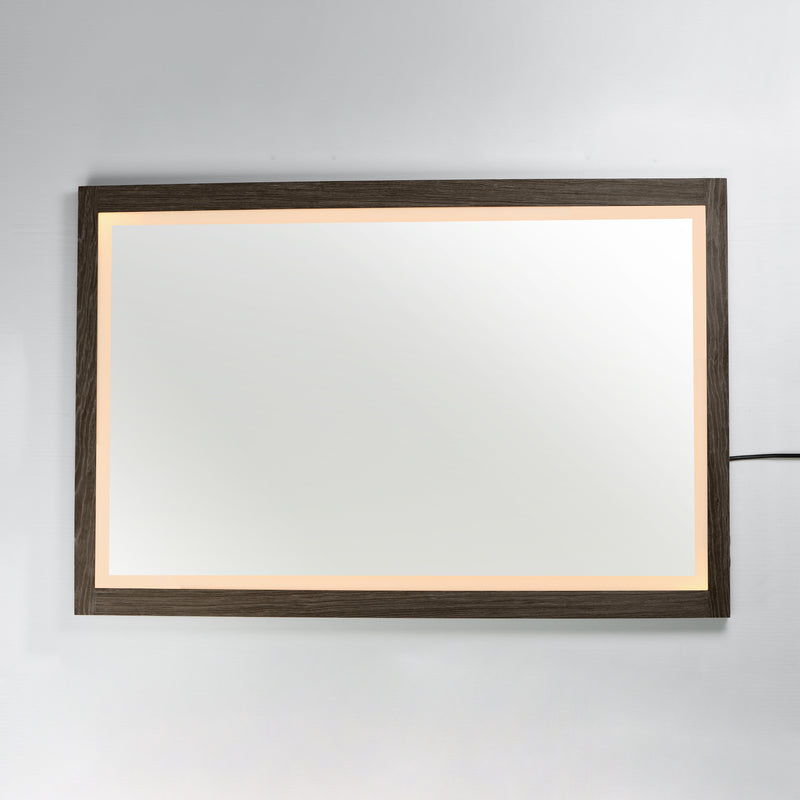 ET2 E42054-WN Sawyer 48"x32" Walnut Framed LED Mirror | Walnut