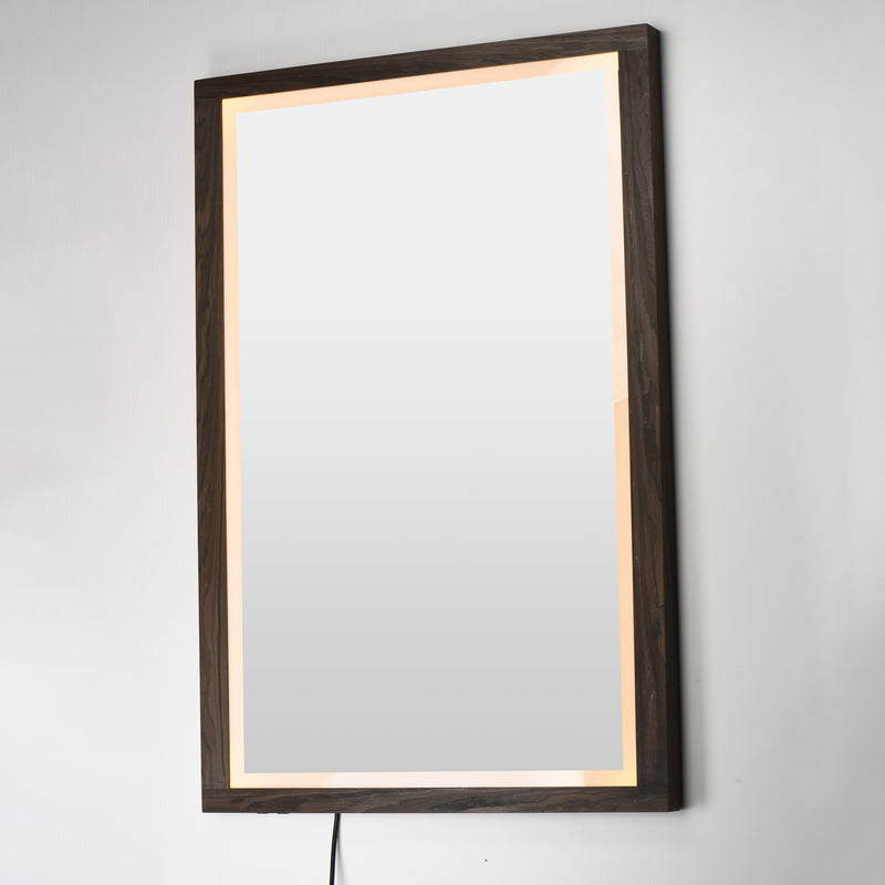 ET2 E42054-WN Sawyer 48"x32" Walnut Framed LED Mirror | Walnut
