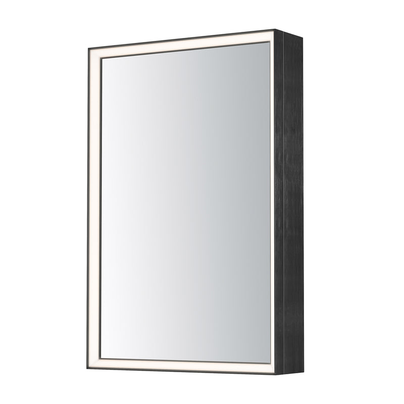 ET2 E42065-BBK Bevel 24" x 36" Medicine Cabinet LED Mirror 3000K | Brushed Black