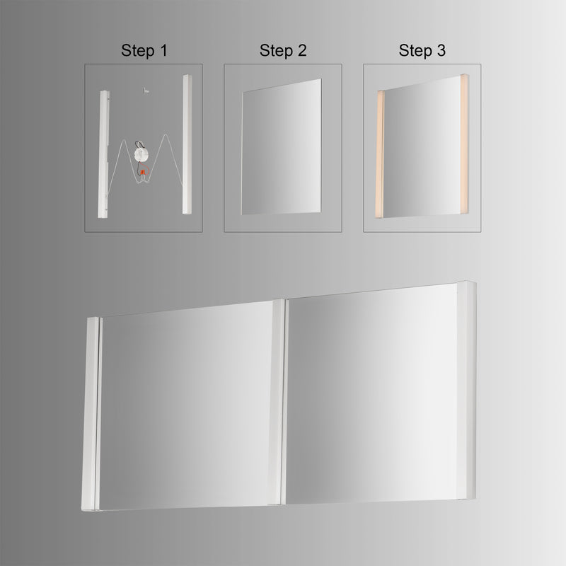 ET2 E42086-90PC Luminance 33"W x 36"H LED Mirror Kit | Polished Chrome