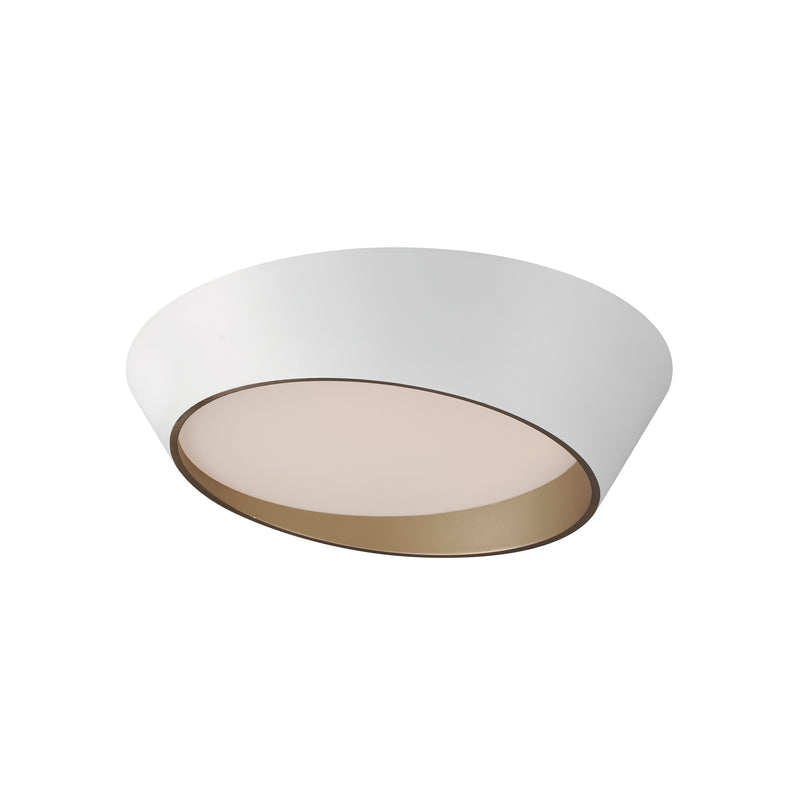 ET2 E51032-WTGLD Slant 19.75" LED Flush Mount | White/Gold