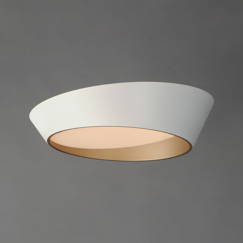 ET2 E51032-WTGLD Slant 19.75" LED Flush Mount | White/Gold