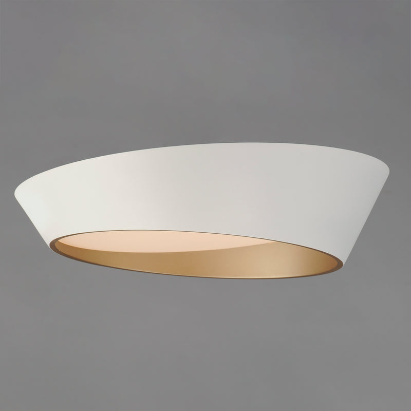 ET2 E51032-WTGLD Slant 19.75" LED Flush Mount | White/Gold