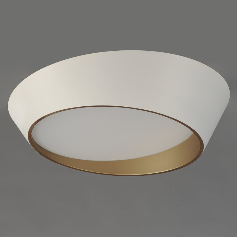 ET2 E51032-WTGLD Slant 19.75" LED Flush Mount | White/Gold