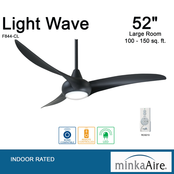 Minka Aire F844-CL Light Wave 52 in. LED Indoor Coal Ceiling Fan with Remote