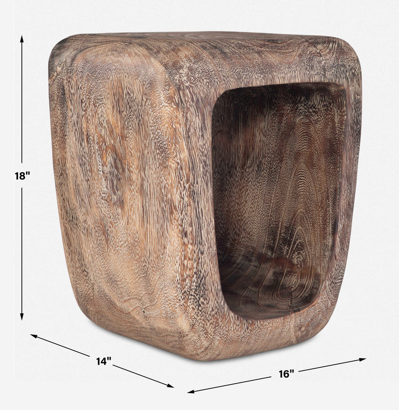 Uttermost 24901 Loophole Bleached Wash Accent Stool