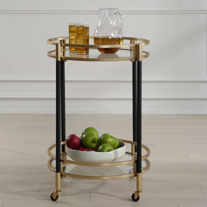 Uttermost 24198 Dolly Round Bar Cart