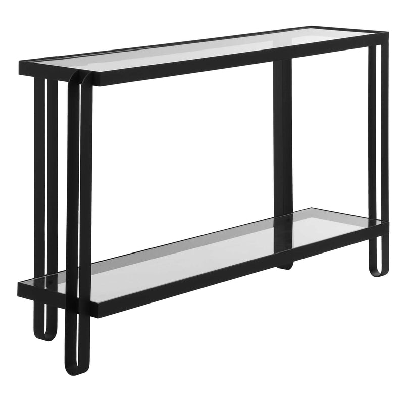 Uttermost 24233 Shadow Black Iron Console Table