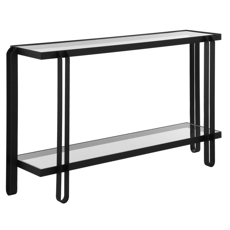 Uttermost 24233 Shadow Black Iron Console Table