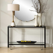 Uttermost 24233 Shadow Black Iron Console Table
