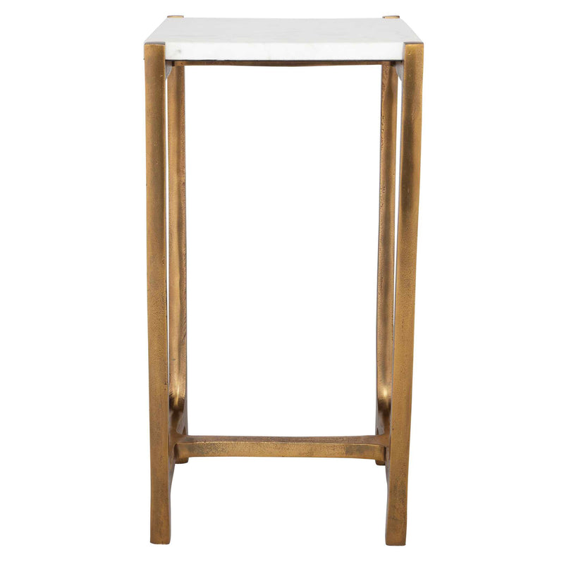 Uttermost 24995 Affinity White Marble Accent Table