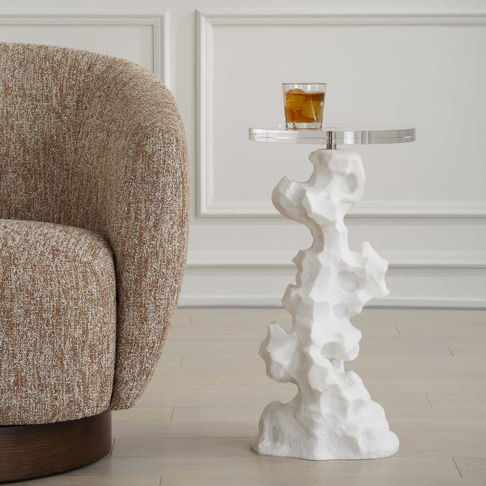 Uttermost 24253 Remnant White Stone Drink Table