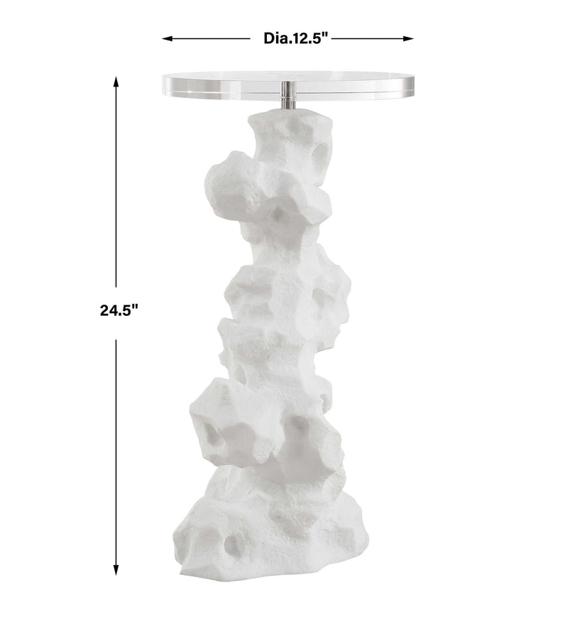 Uttermost 24253 Remnant White Stone Drink Table
