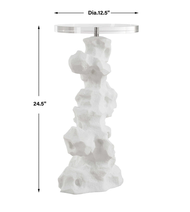 Uttermost 24253 Remnant White Stone Drink Table
