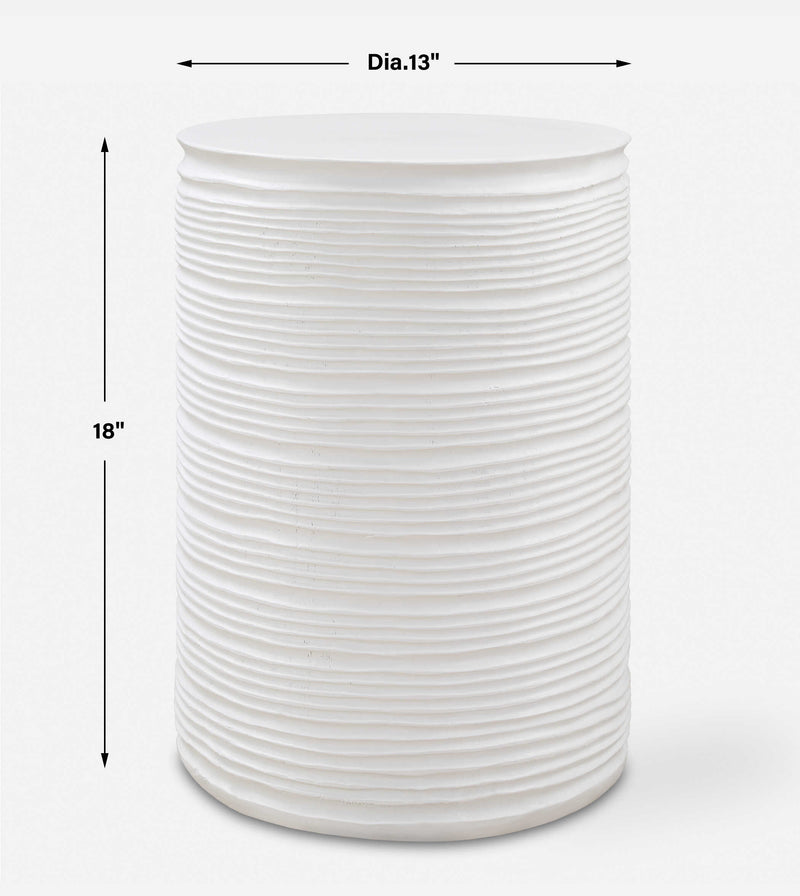 Uttermost 24117 Borderline White Drum Table