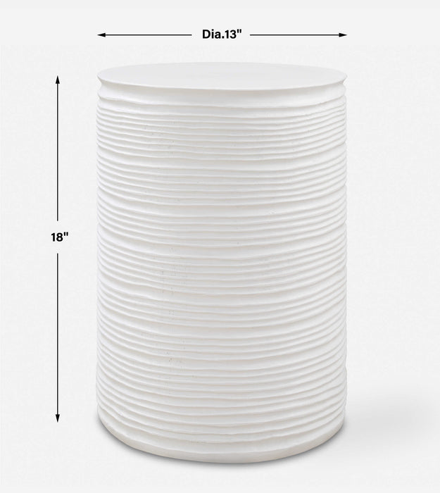 Uttermost 24117 Borderline White Drum Table