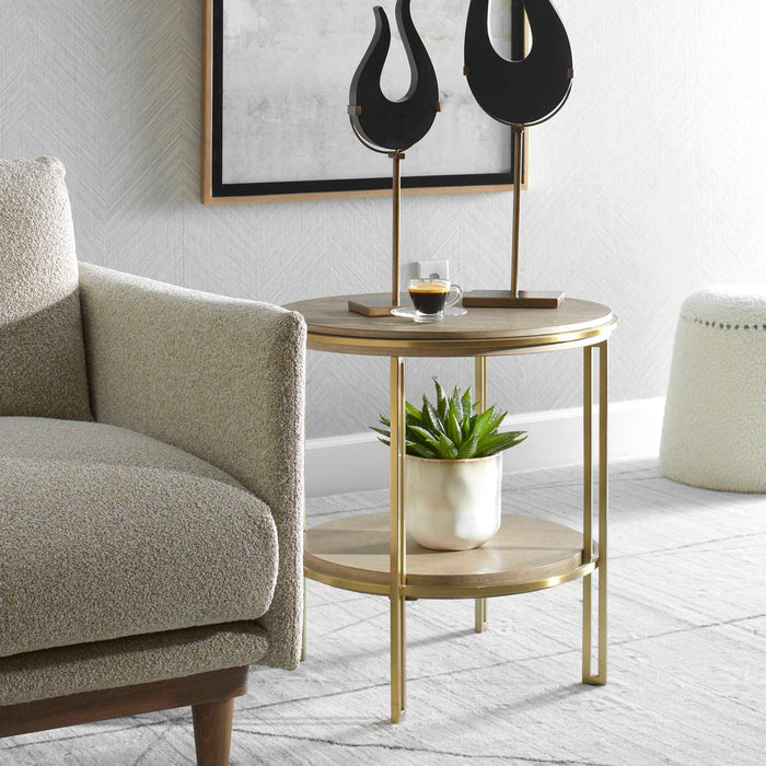 Uttermost 25747 Elise Round Brass Side Table