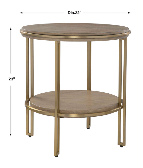 Uttermost 25747 Elise Round Brass Side Table