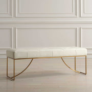 Uttermost 23843 Swale Ivory Leather Bench