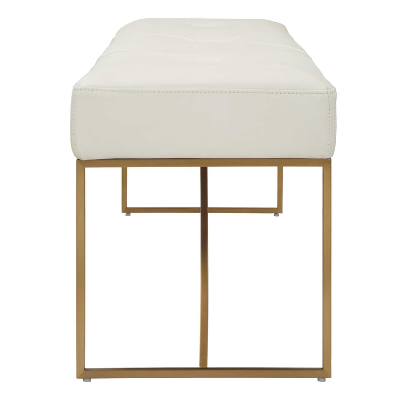 Uttermost 23843 Swale Ivory Leather Bench